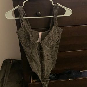 Forest Green Corset Bodysuit